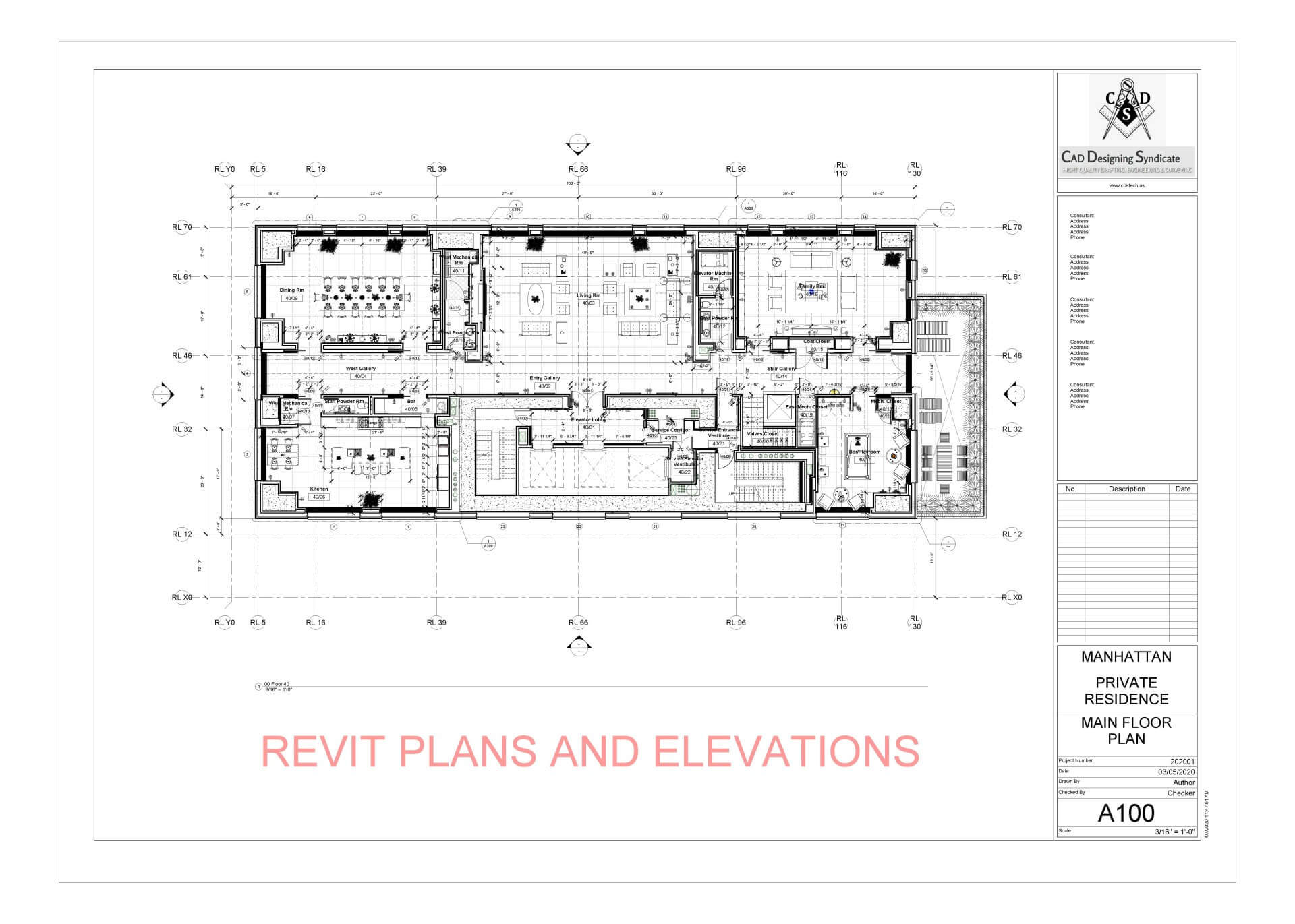 Revit residental plans and elevations